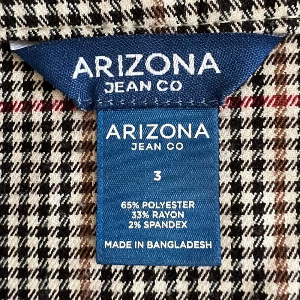 Arizona Jean Co Asymmetric Zipper Houndstooth Plaid Mini Skirt